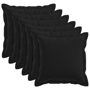 vidaXL Kussensloop 6 st HOUTEN Zwart 40 x 40 cm Faux Linnen