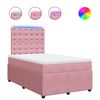vidaXL Boxspring met matras fluweel roze 120x200 cm