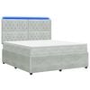 vidaXL LED Boxspring Bed met Matras Lichtgrijs 140 x 190 cm Fluweel
