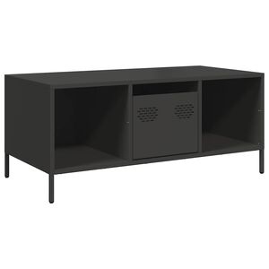 vidaXL Salontafel 101,5x50x43,5 cm koudgewalst staal zwart