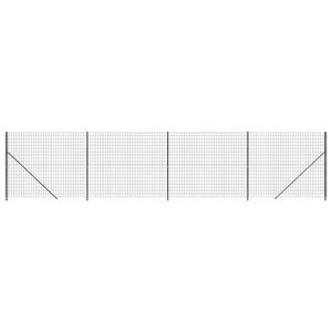 vidaXL Draadgaashek met flens 1,4x10 m antracietkleurig