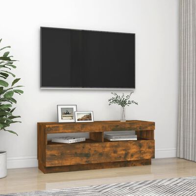 vidaXL Tv-meubel met LED-verlichting 100x35x40 cm gerookt eikenkleurig