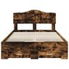 vidaXL Bedframe met hoofdeinde Gerookt eiken 120 x 190 cm Bewerkt hout