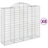 vidaXL Schanskorven 8 st gewelfd 200x50x160/180 cm ijzer