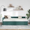 vidaXL Hoekbedframe met Matras Anders met hoofdeinde 2 pcs Groen Stof