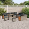 vidaXL Tuinbankenset 13 pcs Grijs Poly Riet en Poedercoated Staal