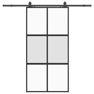 vidaXL Schuifdeur met beslagset 102,5x205 cm gehard glas zwart