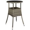 vidaXL 3-delige Bistroset met kussens poly rattan grijs