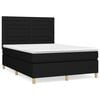 vidaXL Boxspring met matras stof zwart 140x190 cm
