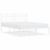 vidaXL Bedframe met hoofdbord metaal wit 140x200 cm