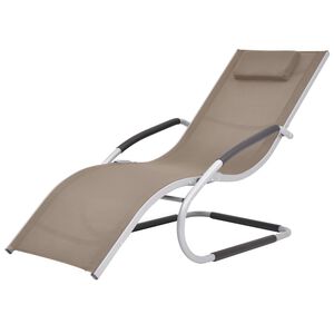 vidaXL Ligbed met kussen aluminium en textileen taupe