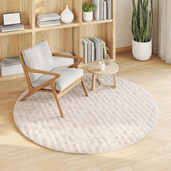 vidaXL Vloerkleden Rond Beige &Oslash; 200 CM