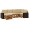 vidaXL Buiten bankenset 6 st Natuurlijk en Beige Polyester