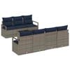 vidaXL Bankstel met kussen 8 pcs Grijs poly rattan