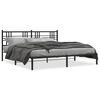 vidaXL Bedframe met hoofdbord metaal zwart 180x200 cm