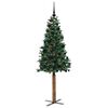 vidaXL Slanke Kerstboom Groen 180 cm PVC en massief dennenhout