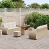 vidaXL Tuin Sofa Set met kussen met opslag 9 pcs Beige poly rattan