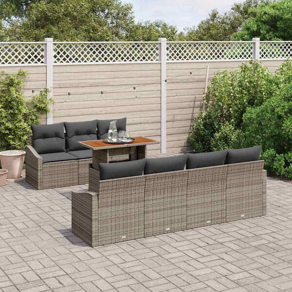 vidaXL Tuin Eetset met kussen Grijs en Bruin 100 x 55 x 73 cm