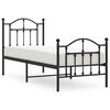 vidaXL Bedframe met hoofd- en voeteneinde metaal zwart 75x190 cm
