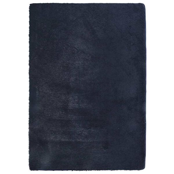 vidaXL Hoogpolig vloerkleed NAVARRA 120x170 cm polyester marineblauw