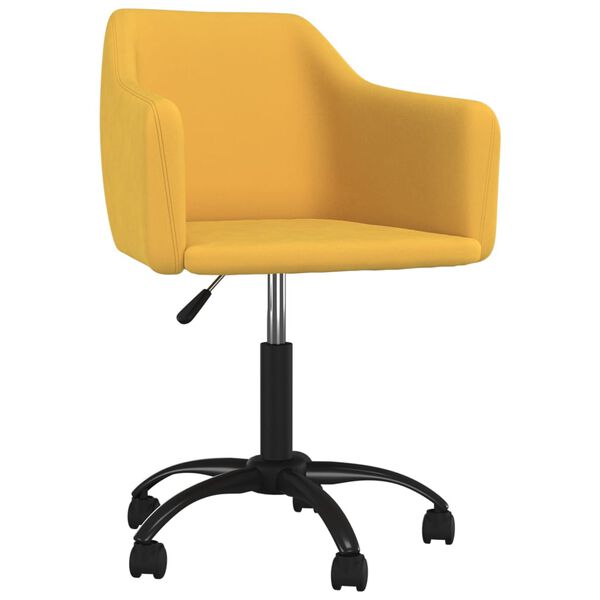 vidaXL Eetkamerstoelen draaibaar 4 st fluweel geel