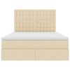 vidaXL Opslag bed met matras met matras Cr&egrave;me 140 x 200 cm Polyester