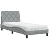 vidaXL Bed met matras stof lichtgrijs 90x190 cm
