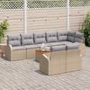 vidaXL Tuinbankenset met opslag 9 pcs Beige en Licht Grijs poly rattan