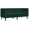 vidaXL 3-delige Loungeset Chesterfield en bolsters fluweel donkergroen