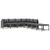 vidaXL 8-delige Loungeset met kussens poly rattan grijs