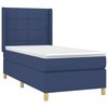 vidaXL Boxspring met matras stof blauw 90x200 cm