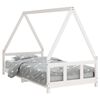 vidaXL Kinderbedframe 90x190 cm massief grenenhout wit