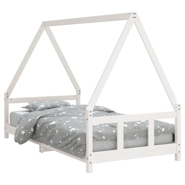 vidaXL Kinderbedframe 90x190 cm massief grenenhout wit