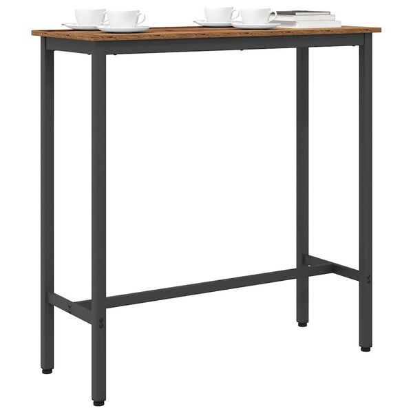 vidaXL Tafel Oudhout 100 x 40 x 100,5 cm Engineered hout en staal