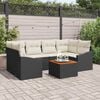 vidaXL Tuin Sofa Set met kussen 7 pcs Zwart Poly riet