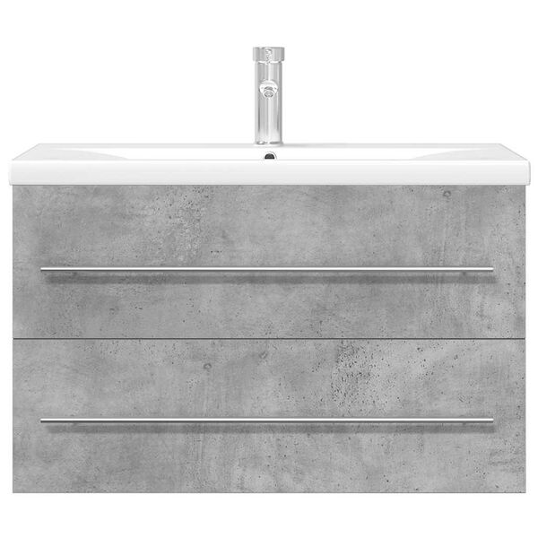 vidaXL 2-delige Badkamermeubelset bewerkt hout betongrijs