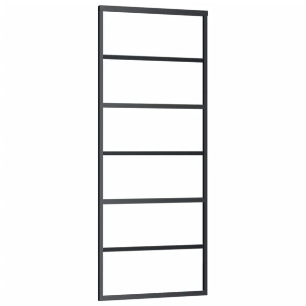 vidaXL Schuifdeur met beslag 76x205 cm aluminium en ESG-glas