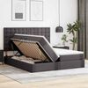 vidaXL Opbergbed met LED met hoofdeinde Grijs 180 x 200 cm Kunstleer