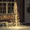 vidaXL Kerstboom met 240 LED Warmwit 180 cm Rattan