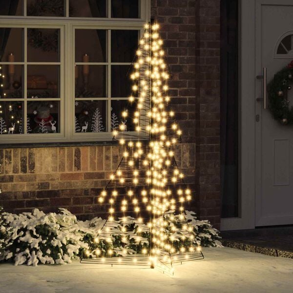 vidaXL Kerstboom met 240 LED Warmwit 180 cm Rattan