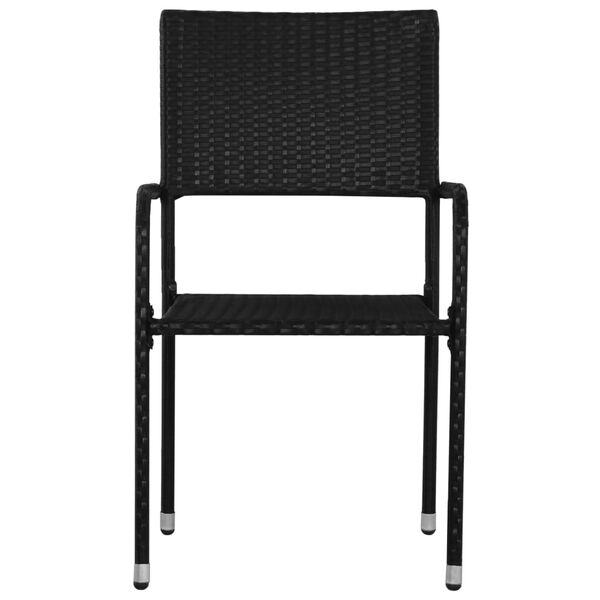 vidaXL Tuinstoelen 4 st stapelbaar poly rattan zwart