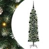 vidaXL Kunstmatige slanke kerstboom Groen en Wit 150 cm