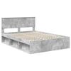 vidaXL Bedframe met hoofdeinde Beton 140 x 200 cm Massief grenenhout