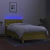 vidaXL Boxspring met matras en LED stof groen 90x200 cm