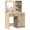 vidaXL Make-up tafel set met LED 2 pcs Sonoma Eiken Bewerkt hout
