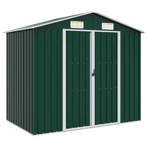 vidaXL Tuinschuur 205x129x183 cm gegalvaniseerd staal groen