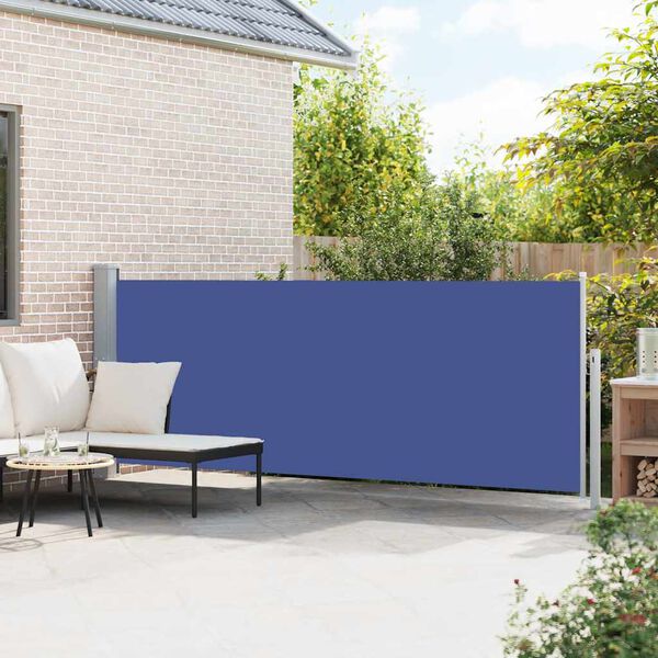 vidaXL Tuinscherm uittrekbaar 140x500 cm blauw