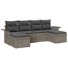 vidaXL Tuin Sofa Set met opslag 6 pcs Grijs poly rattan