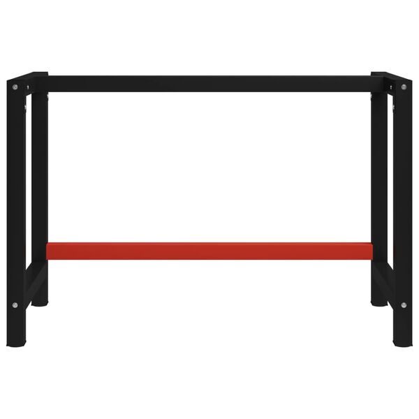 vidaXL Werkbankframe 120x57x79 cm metaal zwart en rood