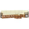 vidaXL Hoekbank Set 7 pcs Natuurlijk en Cr&egrave;me Massief Acaciahout
